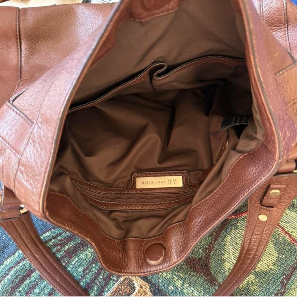 Anne Klein Rich Brown Leather Briefcase